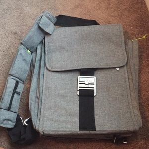 Heather gray messenger bag
